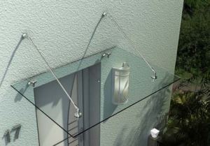 Curved Glass Door Canopy for House Stainless Steel